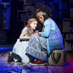 Lizzie Wells as Matilda and Sharlene Whyte as Mrs Phelps - Matilda The Musical