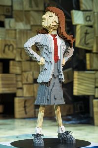 The Royal Shakespeare Company's Matilda The Musical hosts LEGO¨ Roald Dahl Hero for Roald Dahl Day on stage at the Cambridge Theatre, London