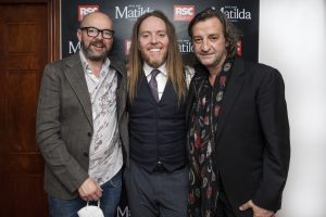 Tim Minchin (centre) pictured with Dennis Kelly (left) and